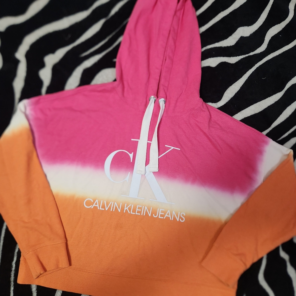 Calvin Klein Jeans Pink and Orange Hoodie